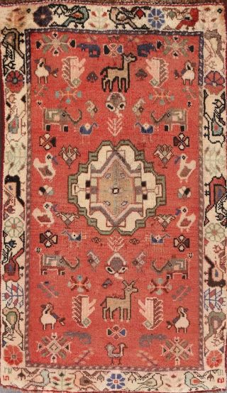 Tribal Semi - Antique Traditional Abadeh Area Rug Geometric Oriental Handmade 2x4