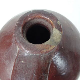 Antique Stoneware Jug Brown Glaze 8 in Tall 2.  5 Qt 2