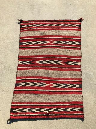 Vintage Navajo Wedge Weave Double Saddle Blanket 54 X 35 Inches Rug C.  1930s