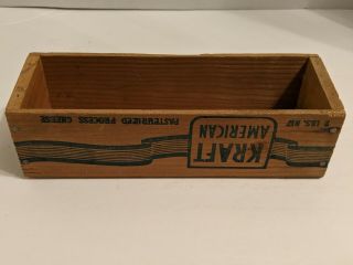 Vintage Wooden Kraft Cheese Box Wood Old Advertising Graphics