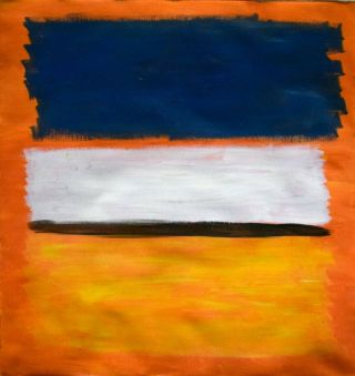 Vintage Abstract Painting Signed On The Back Mark Rothko,  Modern Old 20th Centur