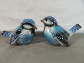 Set Of 2 Vintage Goebel Blue Bird Figurines Cv73 & Cv74
