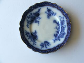 Antique Flow Blue 8 3/4 " Luncheon Plate By Stanley Pottery Co.  " Touraine "