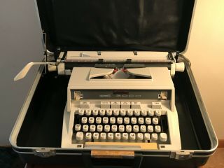 Vintage Hermes 3000 Portable Typewriter And Hermes Hard Case