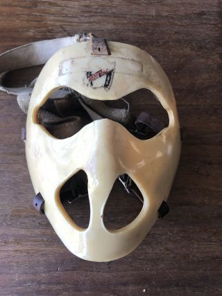 Rare Vintage 1960s Authentic Winn Well Goalie Ice Hockey Mask W/leather Straps