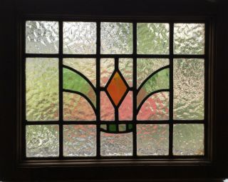 Antique Vintage Arts & Crafts Stained Glass Chicago Bungalow Window C1920