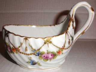 Rare Antique Porcelain Dresden Creamer Cup Hand Painted