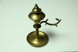 Vintage Brass Hand Held Kerosene Oil Lamp Stem Finger Grip
