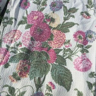 Vintage Bark Cloth Dahlia Floral Curtains Drapes 4 Panels 42 " X 78 " Retro