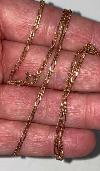 24inches Long Vintage 9ct Gold Chain Necklace Unusual Link Design