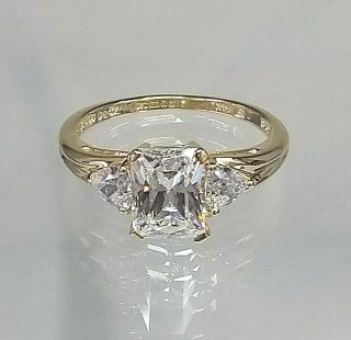 Vintage 14ct Yellow Gold 2,  Ct Diamond Simulant Ring Real Gold Outstanding