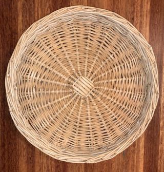 Vintage Round Basket Platter Centerpiece 11 1/2”diameter 1 1/2 " Tall Euc