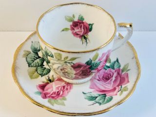 Roslyn Fine Bone China Melody Rose Made In England Teacup And Saucer