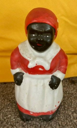 Vintage Black Americana Woman Bell 5 1/2 " Porcelain