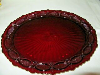 Vintage Avon 1876 Cape Cod Rudy Red Oval Serving Platter 13 1/2 X 10 1/2 " W/box
