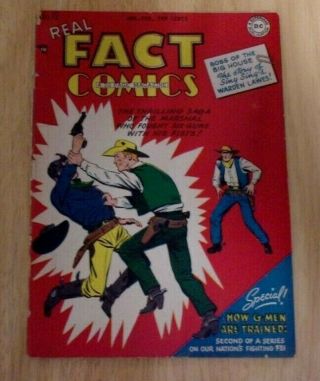 Real Fact Comics 12 Bright Vg Minus 1948 Johnstown Flood,  Actors,  Sports,  More