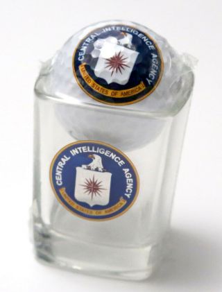 Cia Central Intelligence Agency Shot Glass And Matching Nike Logo Golf Ball