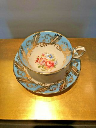 Vintage Blue & Gold Paragon Bone China Cup And Saucer