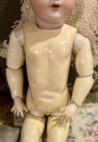 Antique 20” German Bisque 99 Handwerck Doll w/Original Signed Compo Body 3