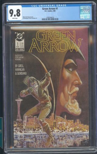 Green Arrow 1 Cgc 9.  8 Mike Grell Story & Cover Ed Hannigan & Dick Giordano Art