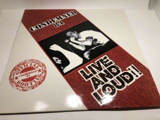 Condemned 84 Live And Loud Lp Red Colored Vinyl Record Oi Album