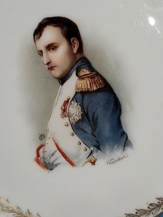 Antique French Napoleon Bonaparte Porcelain Portrait Plate.  Mark “n” 7.  5 " Diam.