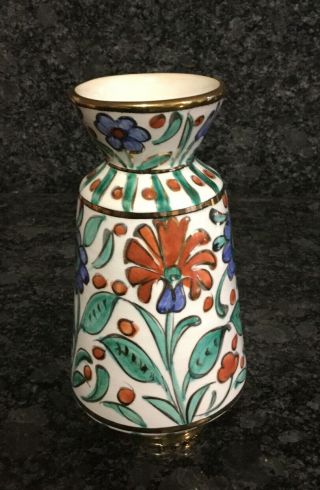 Vintage Ikaros Pottery 7” Vase Hand Made In Rhodes Greece