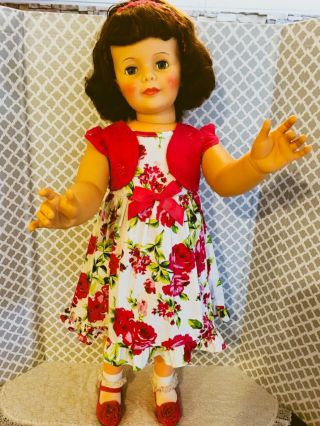 Vintage Ideal Patti Playpal Doll 35 Inches Brunette Wavy Hairstyle