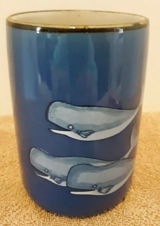 Vintage Otagiri Japan Blue Whales Pod Coffee Mug Cup