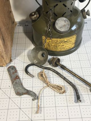 Vintage 1956 Coleman US Military Gasoline Lantern And Parts See Pic 3