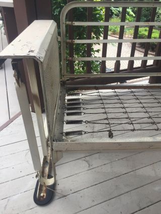 Old Antique Vintage 3 person Metal Porch Swing Glider 2
