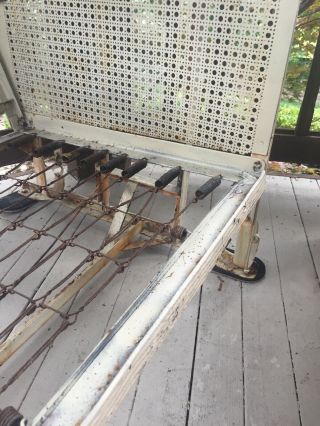 Old Antique Vintage 3 person Metal Porch Swing Glider 3