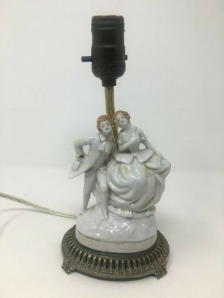 Antique Victorian Style Porcelain Figural Table Lamp