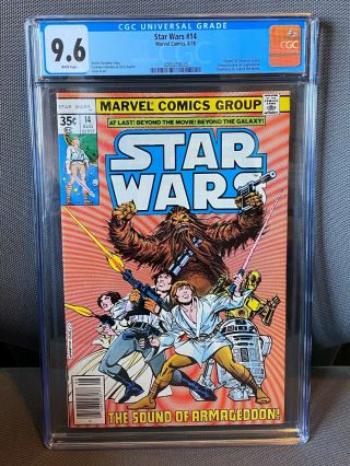 Star Wars 14 1st Printing Cgc 9.  6 1978 White Pages Marvel Comics