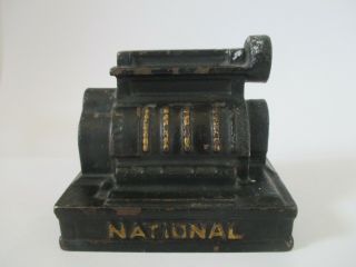 Antique Vintage National Cash Register Cast Iron Advertising Paperweight