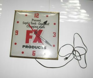 Vintage 1959 Pam Clock Co.  Fx Products Advertising Clock L@@k No - Reserve
