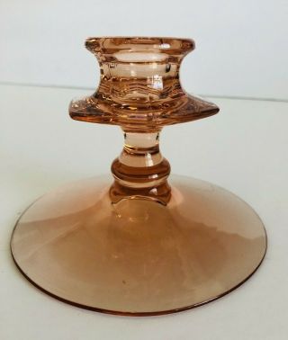 Vintage Pink Glass Single Taper Candle Holder