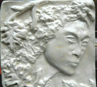 Ceramic Wall Art Tile Autumn Goddess Sculpture Sacred Feminine 7 " X7 "