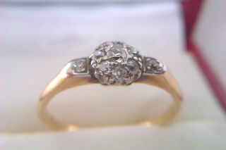 Vintage 18ct Gold Platinum & Old Cut Diamonds Ladies Ring Circa 1921