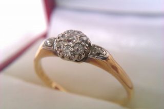 Vintage 18ct Gold Platinum & Old Cut Diamonds Ladies Ring Circa 1921 2