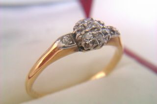Vintage 18ct Gold Platinum & Old Cut Diamonds Ladies Ring Circa 1921 3