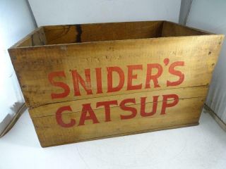 Antique Advertising Wood Crate Snider 