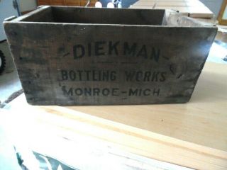 Rare Vintage Diekman Bottling Co.  Monroe Michigan Crate Pre1920