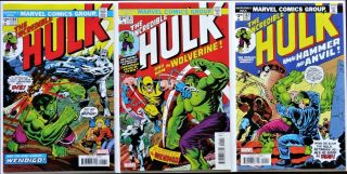 Incredible Hulk 180 - 181 - 182 (1974) - 1st Apps Wolverine,  2019 - 20 Reprints,  - Nm/nm