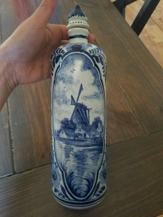delftware lidded jar 10 inches tall in. 2