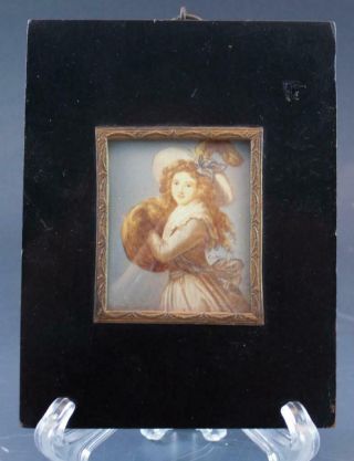 19c Miniature Portrait Painting Of Madame Mole - Raymond After Vigée - Le Brun