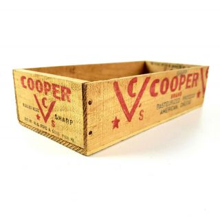 Vintage 5lb Wood Cooper Sharp Cheese Box Crate Pope & Sons Philadelphia Pa