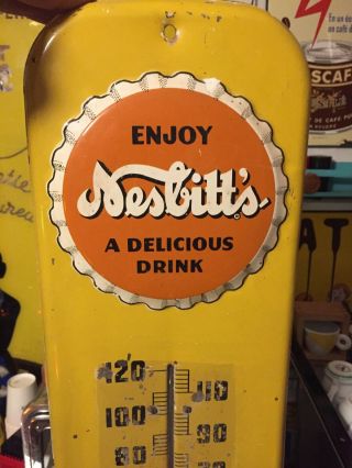 Vintage Nesbitt ' s Orange Drink Thermometer Sign Logo 2