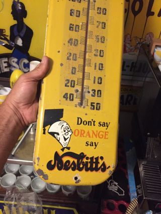 Vintage Nesbitt ' s Orange Drink Thermometer Sign Logo 3