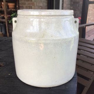 Antique Stoneware Crock Jar W/ Lid.  Vintage Farmhouse Decor